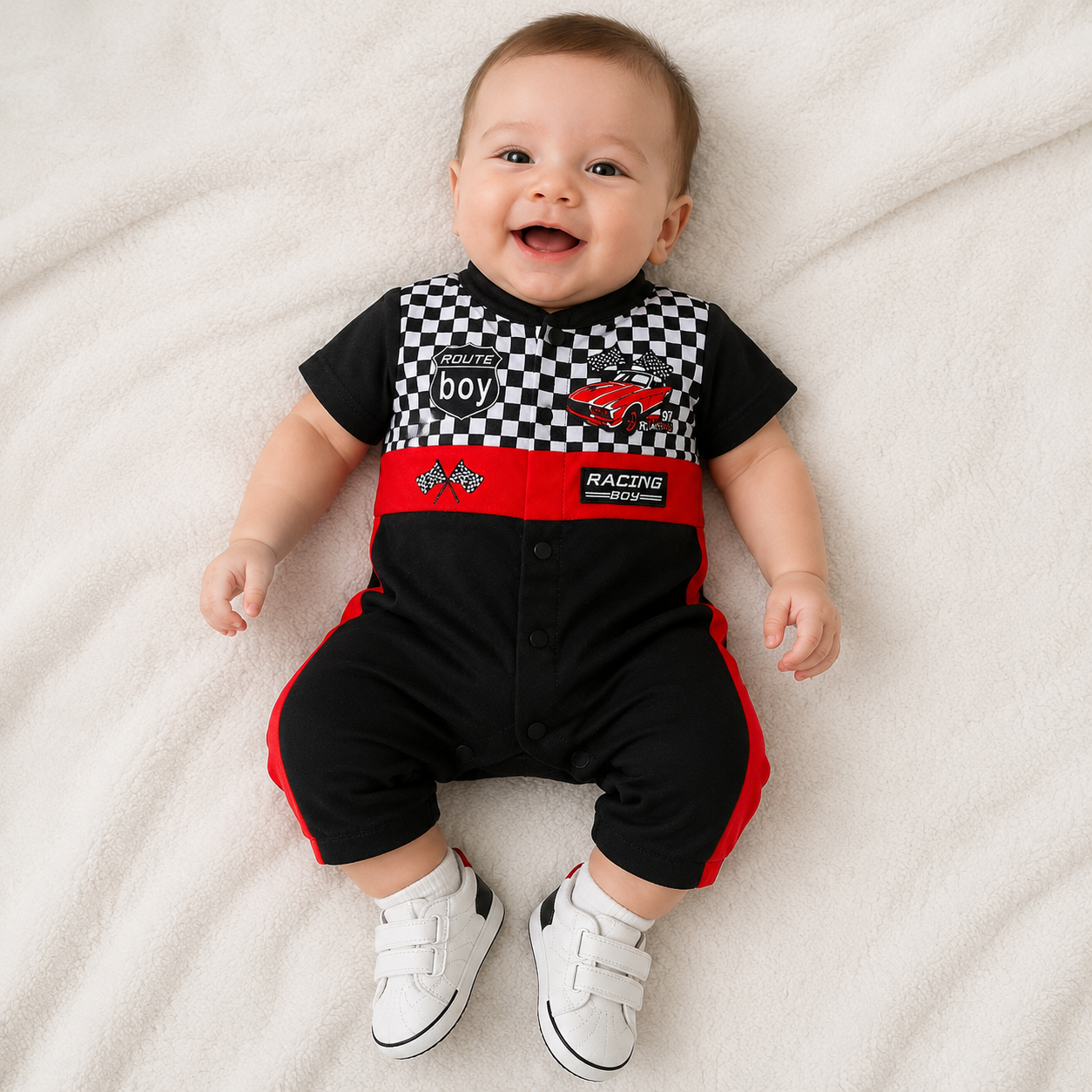 Baby Racer Denim Overalls