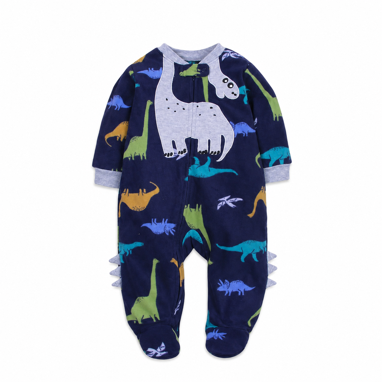 Printed Long Sleeve Baby Romper Dinosaur