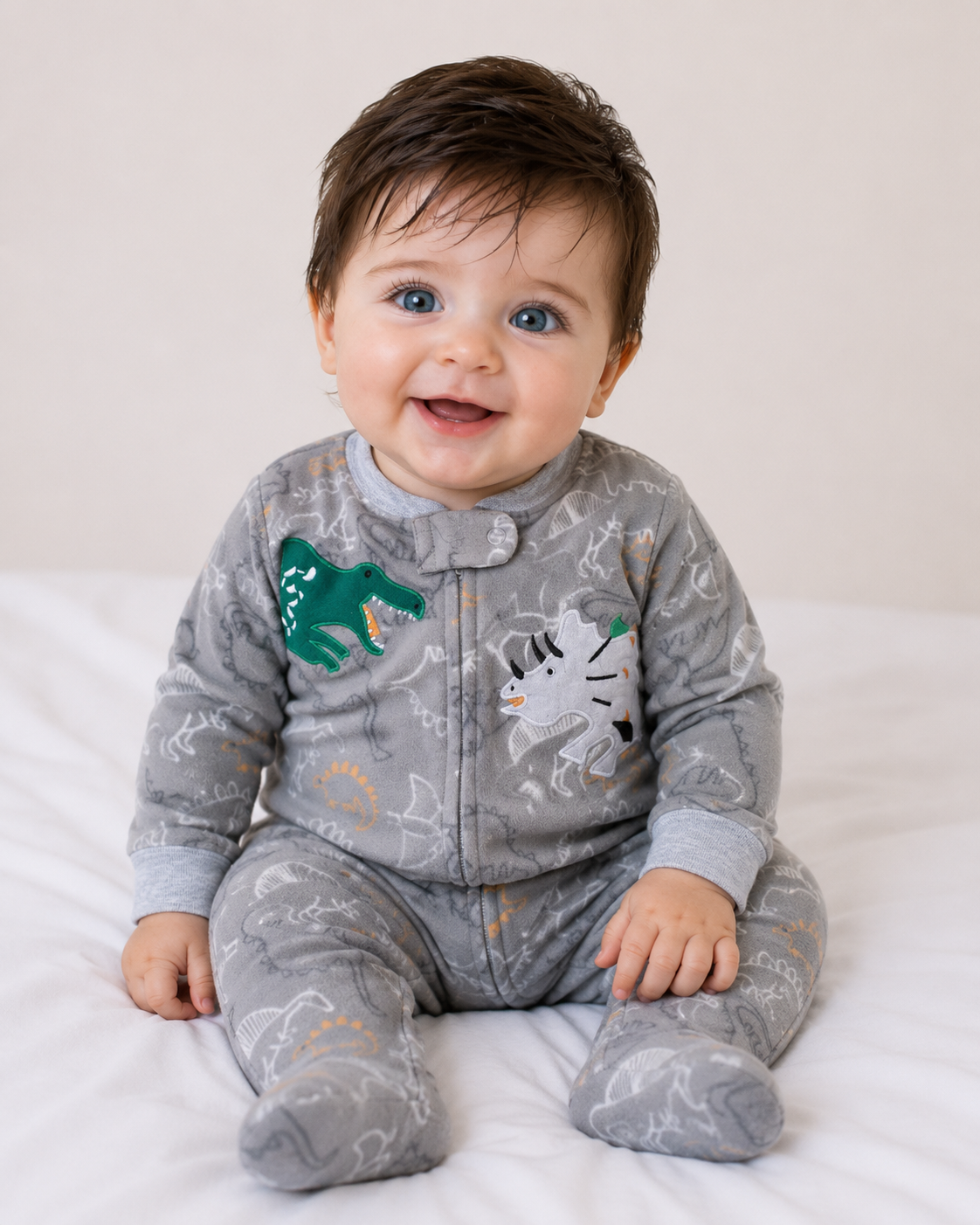 Printed Long Sleeve Baby Romper Animal World