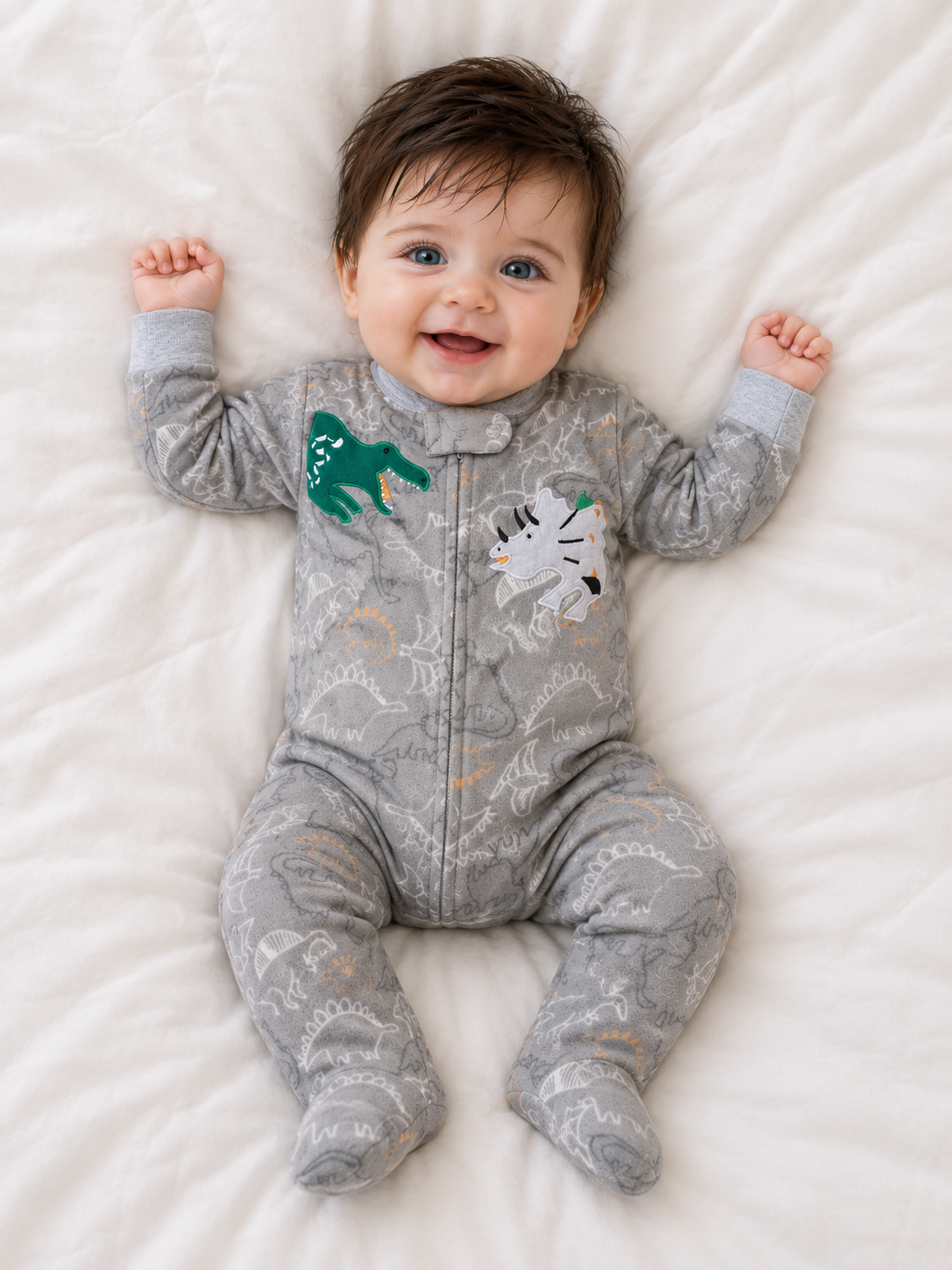 Printed Long Sleeve Baby Romper Animal World