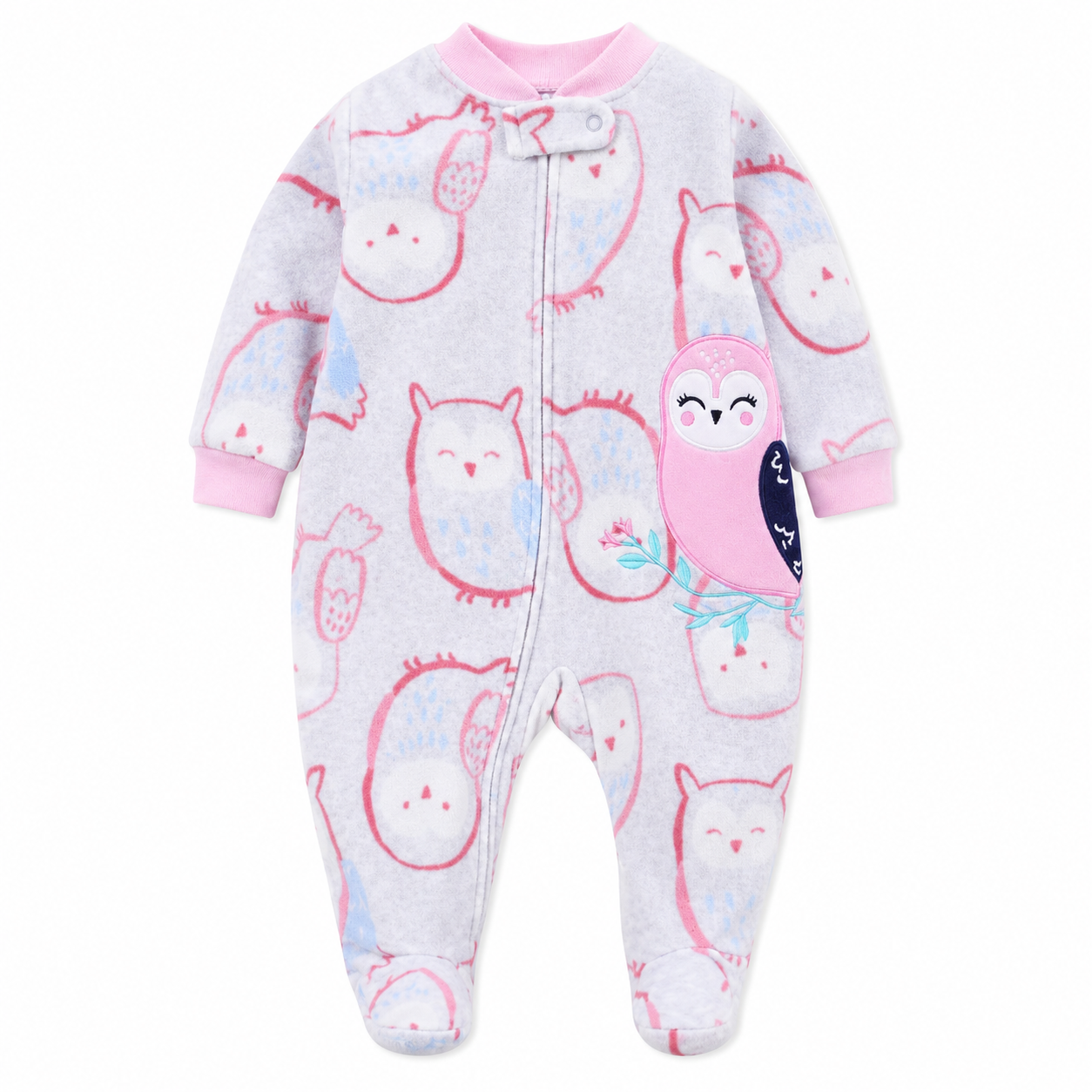 Printed Long Sleeve Baby Romper little owl