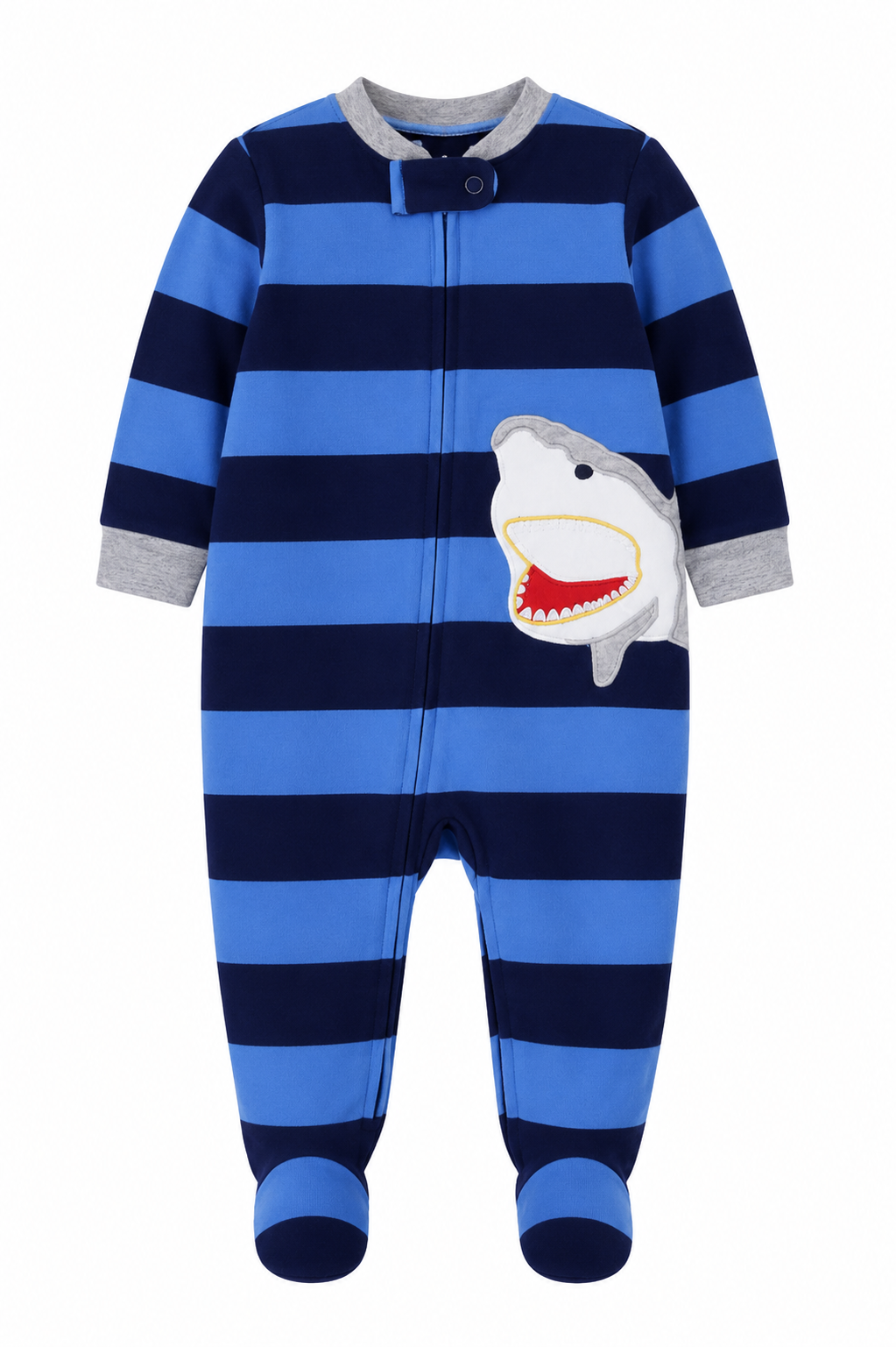 Printed Long Sleeve Baby Romper Shark