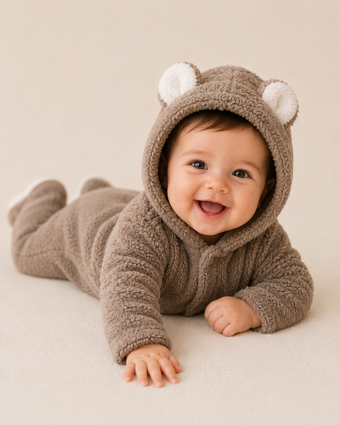 Cozy Bear Romper Brown
