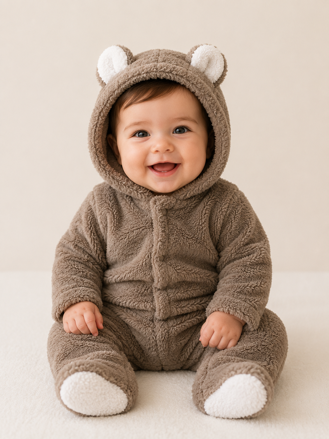 Cozy Bear Romper Brown