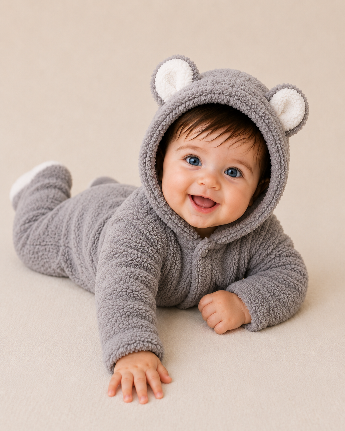 Cozy Bear Romper Gray