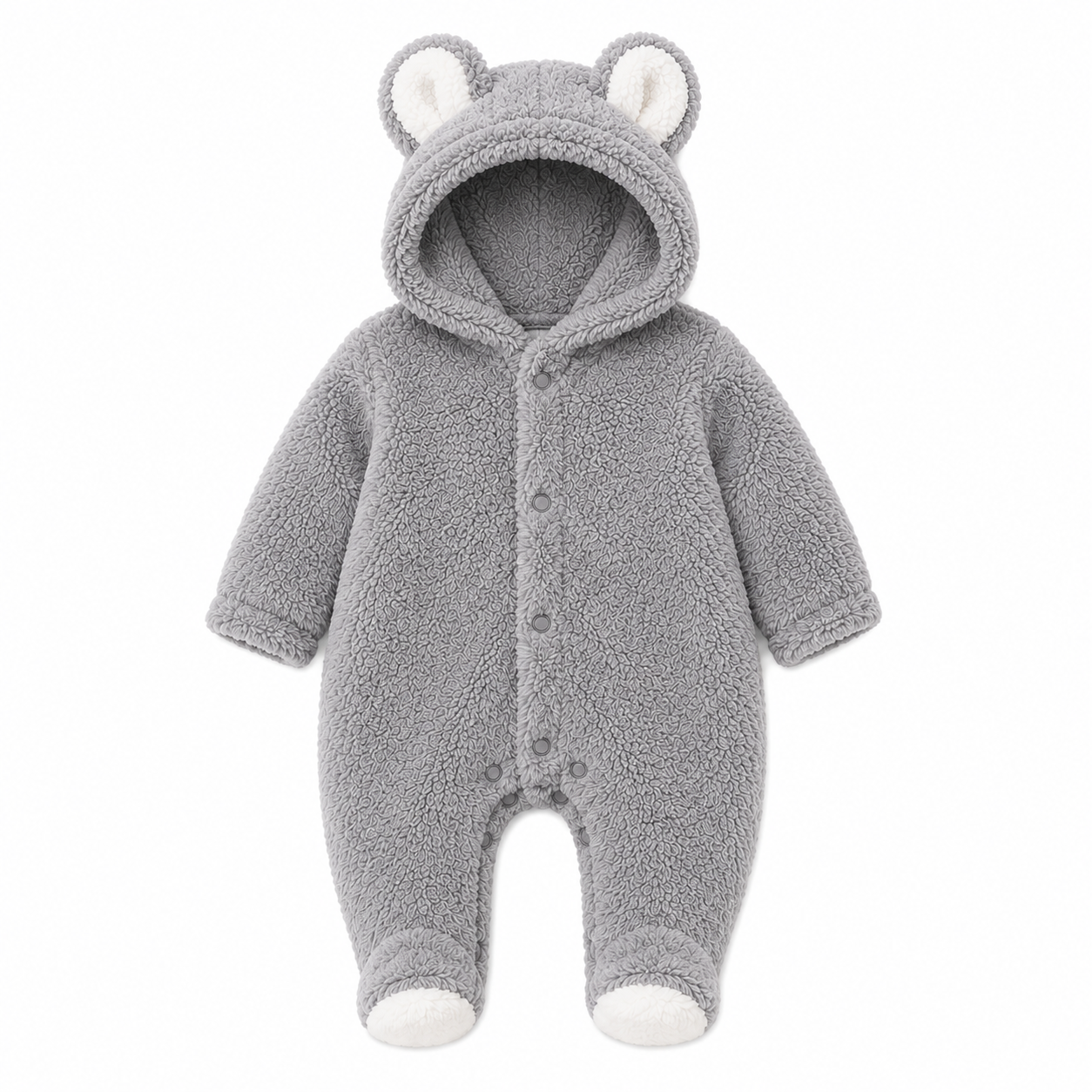 Cozy Bear Romper Gray