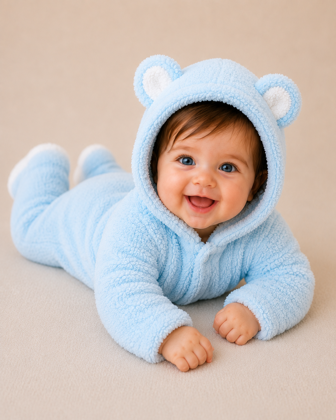 Cozy Bear Romper Blue