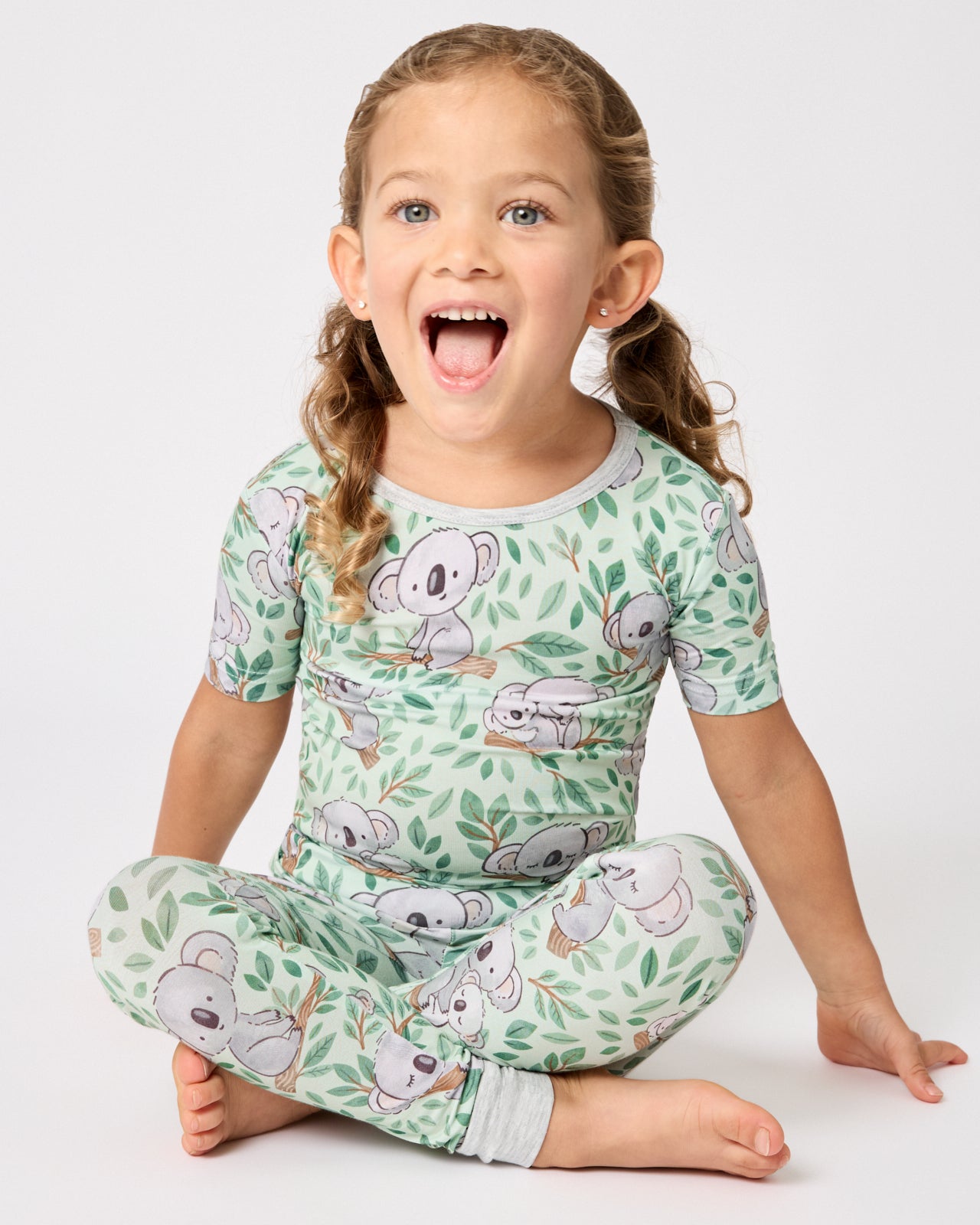 Koala Cuddles Two-Piece Short Sleeve & Pants Pajama Set