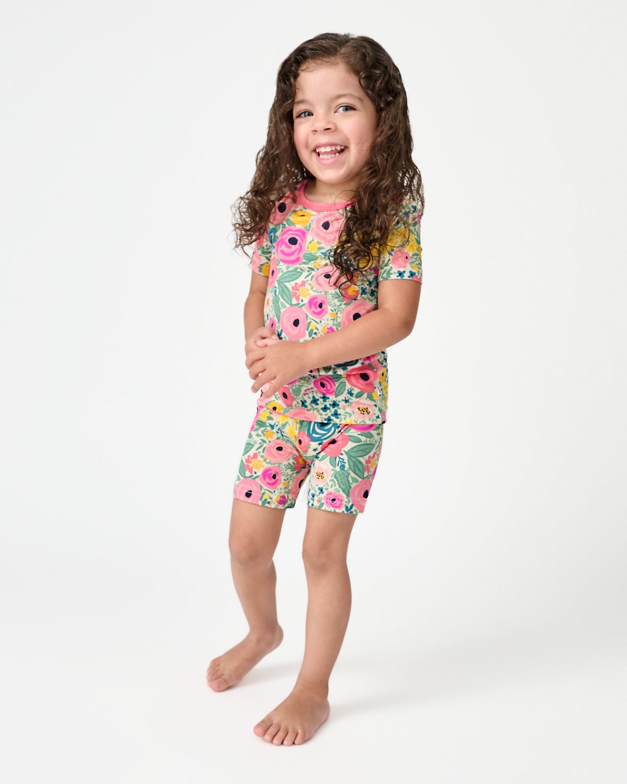 Secret Garden Two-Piece Short Sleeve & Shorts Pajama Set