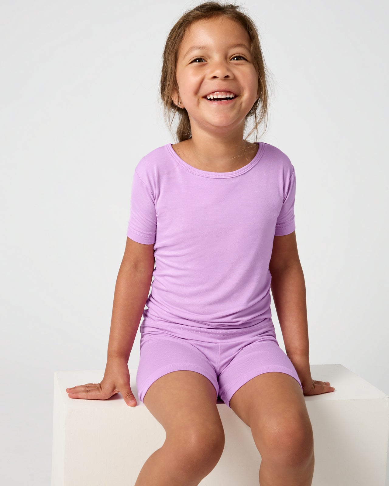 Soft Wisteria Two-Piece Short Sleeve & Shorts Pajama Set