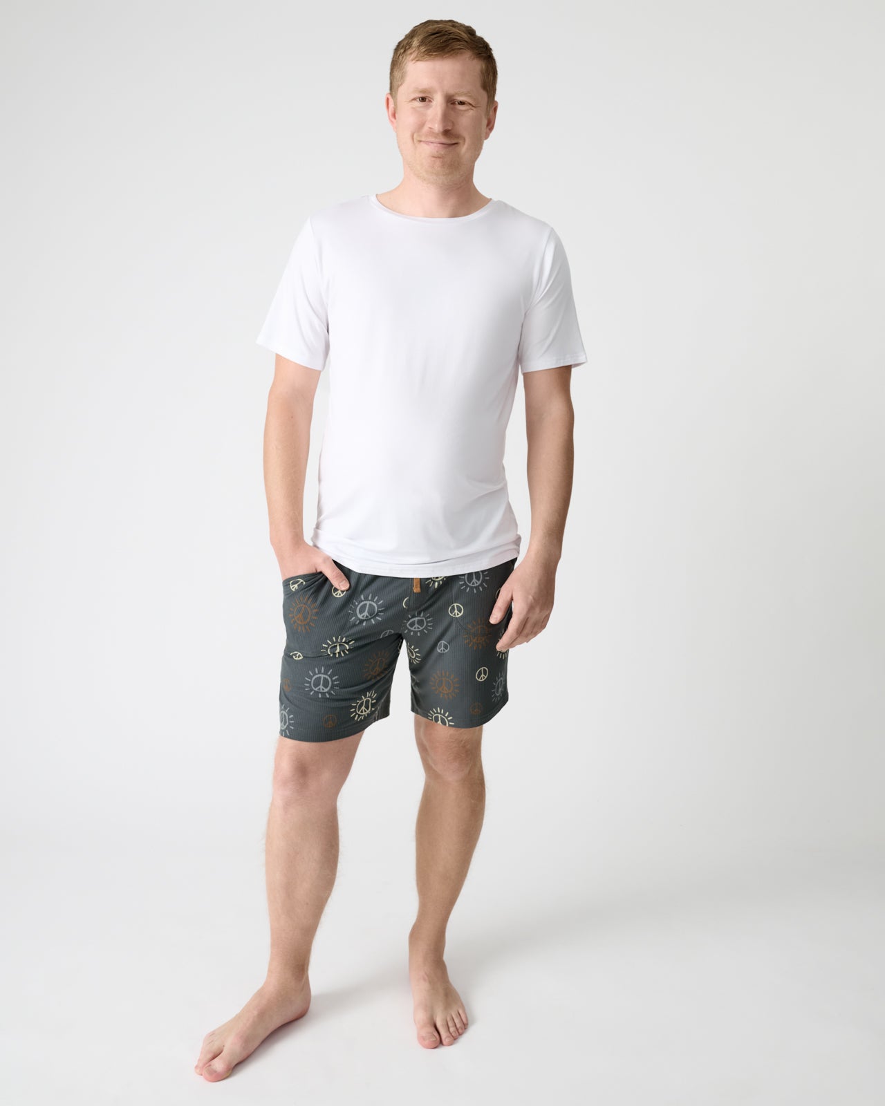 Peace & Love Ribbed Men's Pajama Shorts
