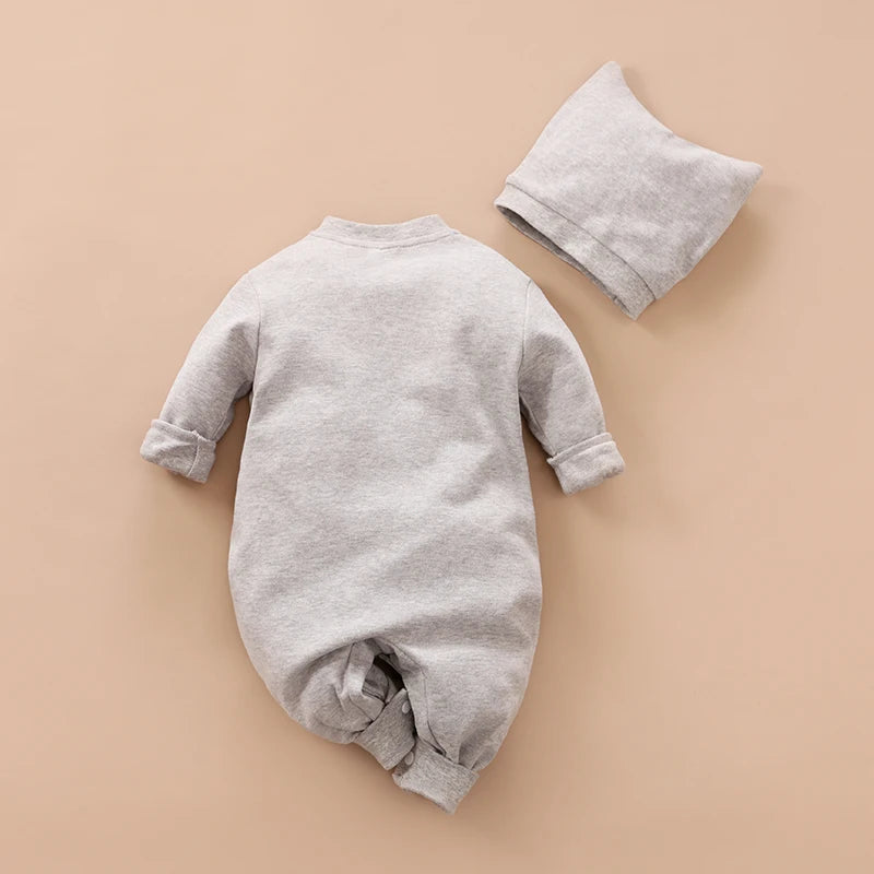 Cozy Baby Jumpsuit & Hat Set