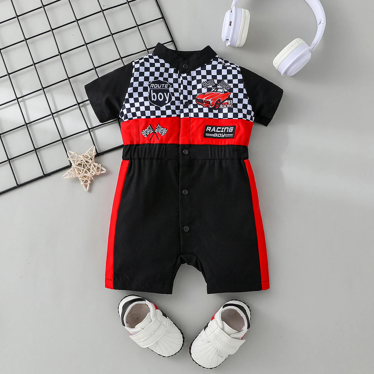 Baby Racer Denim Overalls