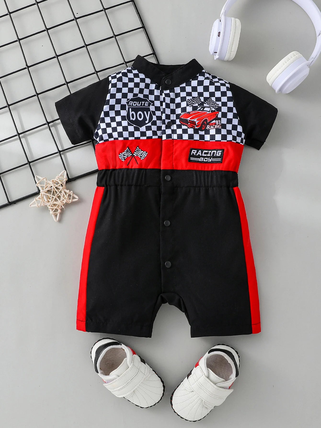 Baby Racer Denim Overalls