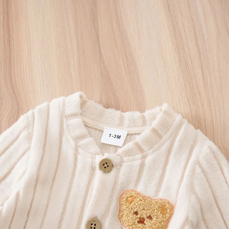 Knitted Bear Romper & Hat Set